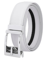 Gelante Ratchet Belt for men, Mens Belts Leather 1.3'' Adjustable Trim to Fit Dress Belt G806 White